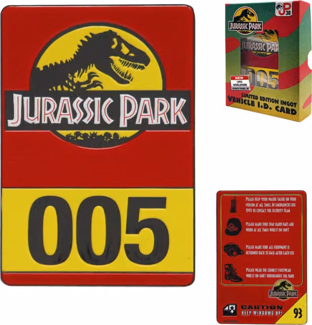 Jurassic Park 30th Anniversary Limited Edition Replica Vehicle I.D. Ingot, Multicolour