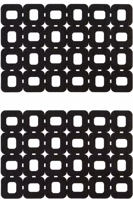Orsina Set of 2 Black Felt Block Design Rectangular Placemats
