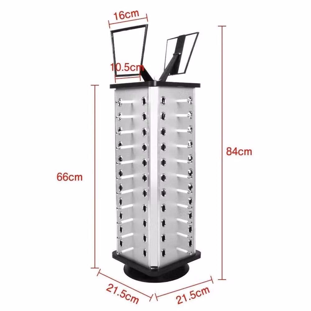 NESTLUNE 360 Degree Rotating Sunglasses Holder Rack Display Stand in Silver, Holds 44 Pairs – 2
