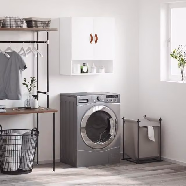Berkfield Home White Wall Mounted Cabinet with Hinged Doors and Internal Shelves, W/D/H: 60 x 31 x 70 cm – 1