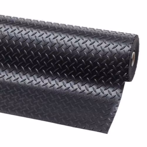 Ark Mat Rubber Flooring Matting, Willow Floral Pattern, Black, W: 180 cm, D: 200 cm, H: 0.36 cm