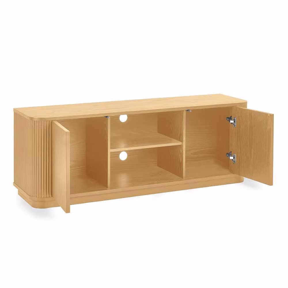 Cheshire Premium Lauriston Fluted TV Unit in Light Oak – 2