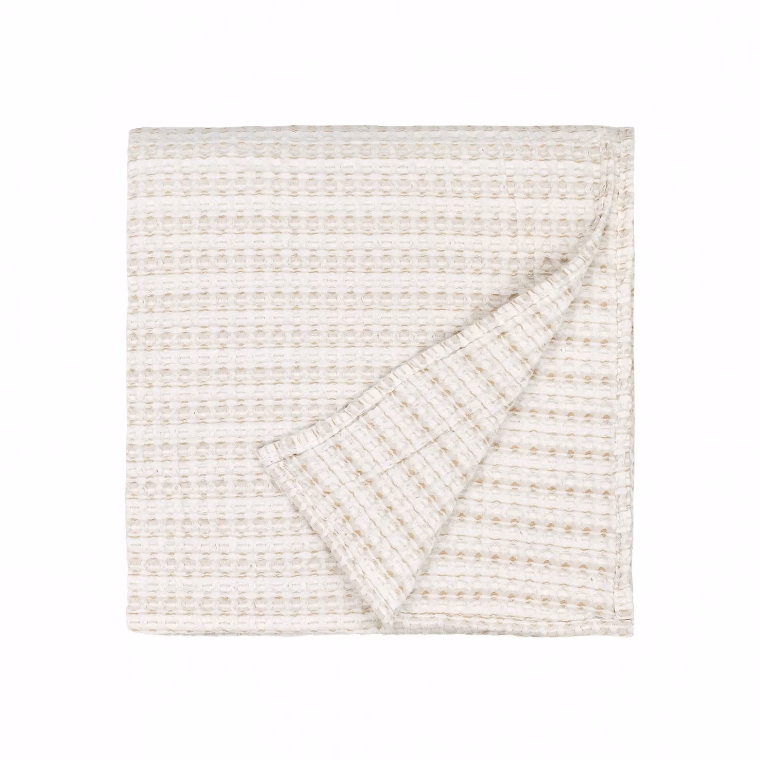 Yard Reversible Waffle Cotton Bedspread in Beige, W/D/H: 140 x 220 cm – 3