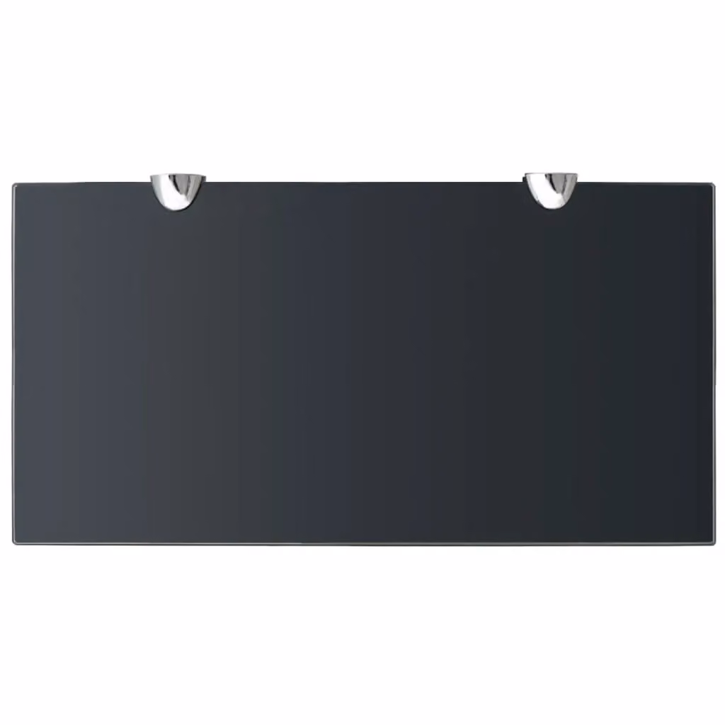 Berkfield Home Black Glass Floating Wall Shelf W: 40 cm, D: 20 cm – 2
