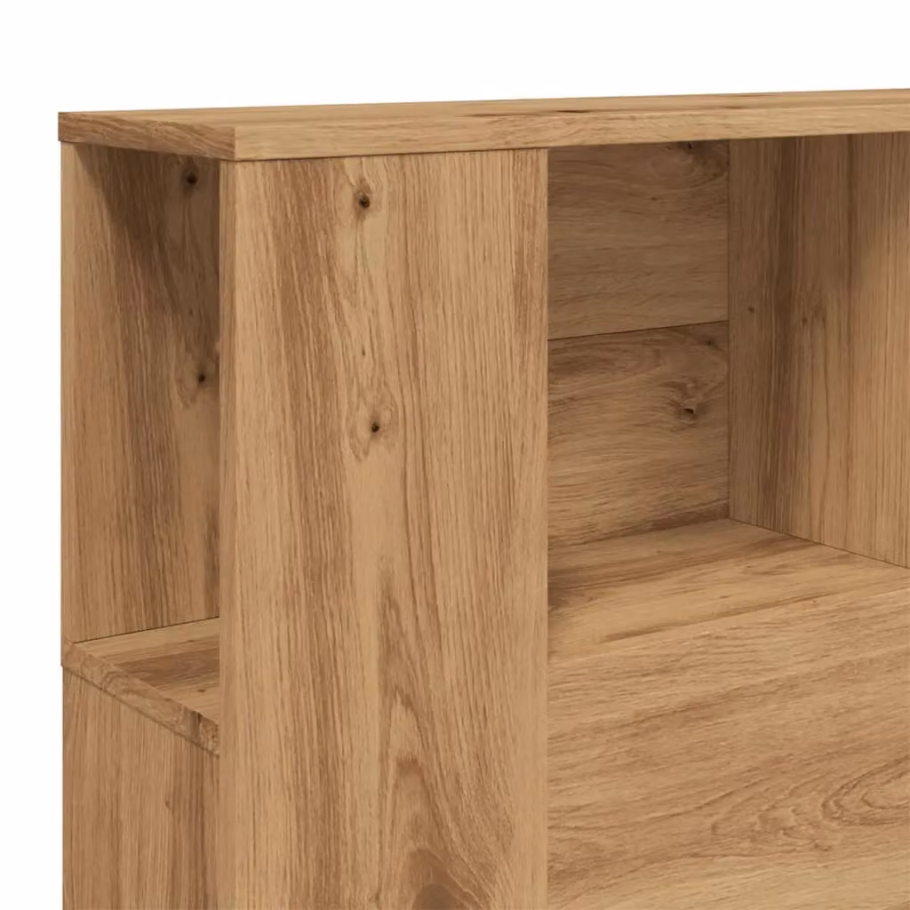 Berkfield Home Artisan Oak Headboard Cabinet in Brown, W/D/H: 140 x 18.5 x 102.5 cm – 4