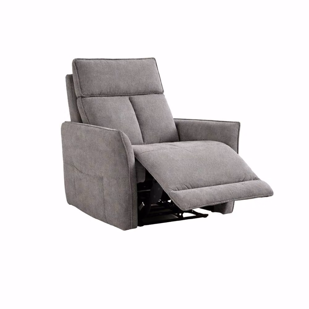 Aspire Grayson Grey Fabric Upholstered Power Recliner Armchair with USB Charging – 2