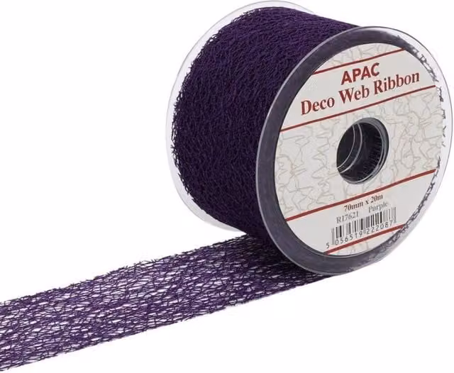 KDMD Purple Deco Web Ribbon, Width: 7 cm, Length: 20 m – 1