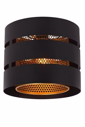 Lucide Rosas Black Metal Flush Ceiling Light, Diameter: 26 cm