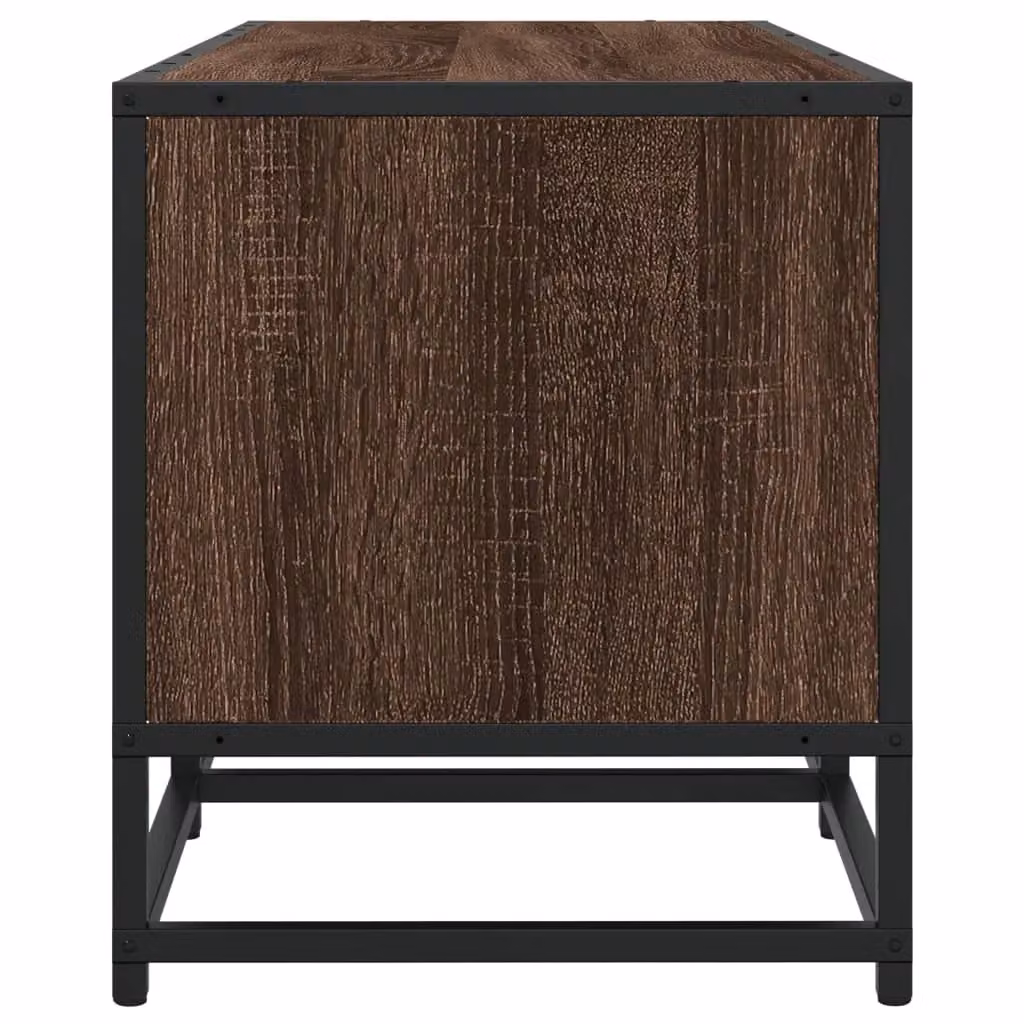 Berkfield Home Industrial TV Cabinet in Brown Oak, W/D/H: 100 x 35 x 41 cm – 4