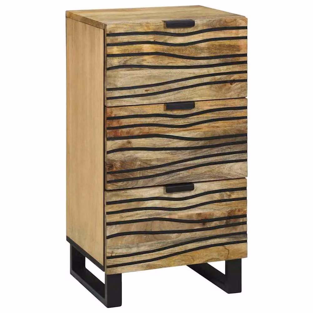 Berkfield Home Modern Sideboard in Brown, Solid Mango and MDF, W/D/H: 40 x 33.5 x 75 cm – 2