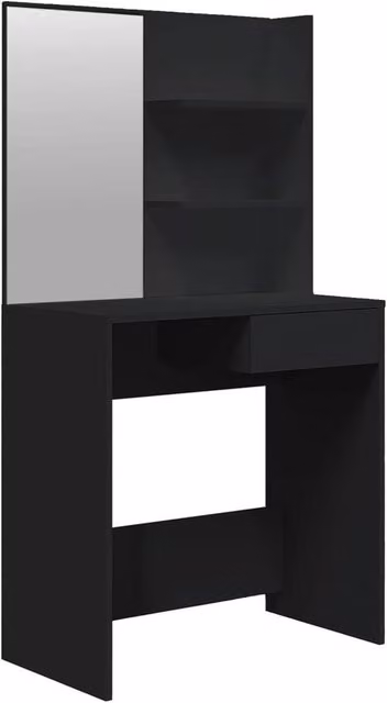 Berkfield Home Modern Dressing Table with Mirror in Black, W: 74.5 cm, D: 40 cm, H: 141 cm – 1
