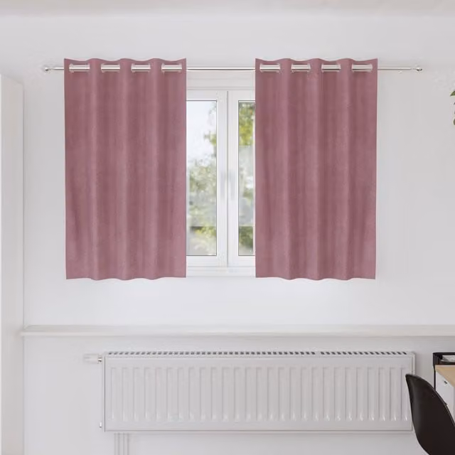 Berkfield Home Dark Pink Velvet Blackout Curtains with Eyelets, 2 Pack – 1