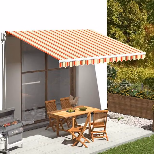 Berkfield Home Replacement Polyester Awning Fabric in Yellow and Orange, W 4.5 m x D 3 m