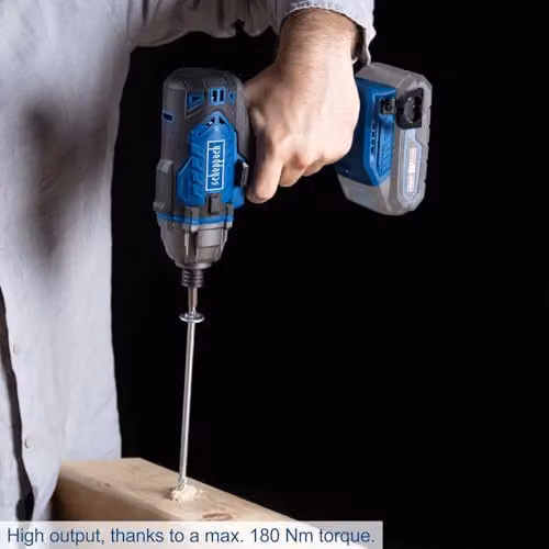 Scheppach C-ID180-X Cordless Impact Driver, 20V Blue, 180Nm Torque, 2800rpm, with LED Light and Belt Clip (Bare Tool) – 5