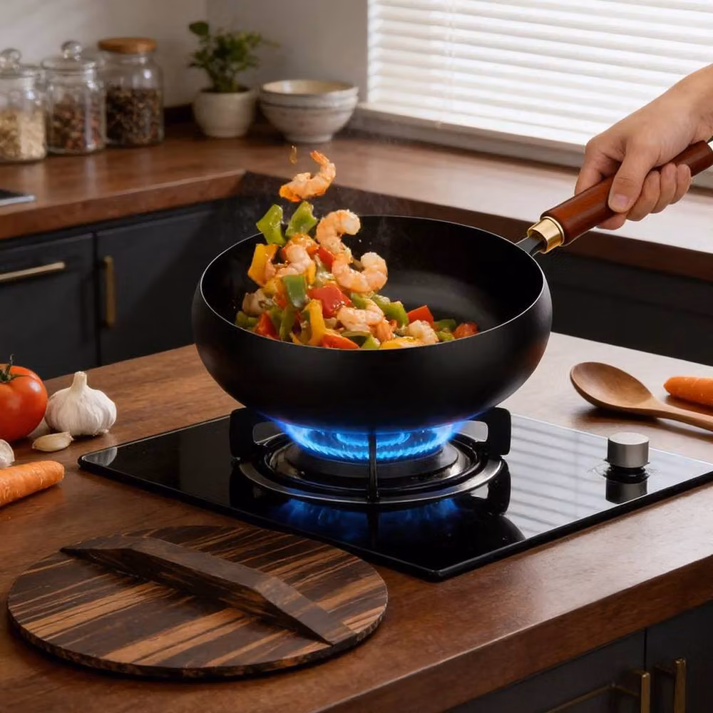 PAWNORA Uncoated Cast Iron Deep Pan Saucepan in Black – 4