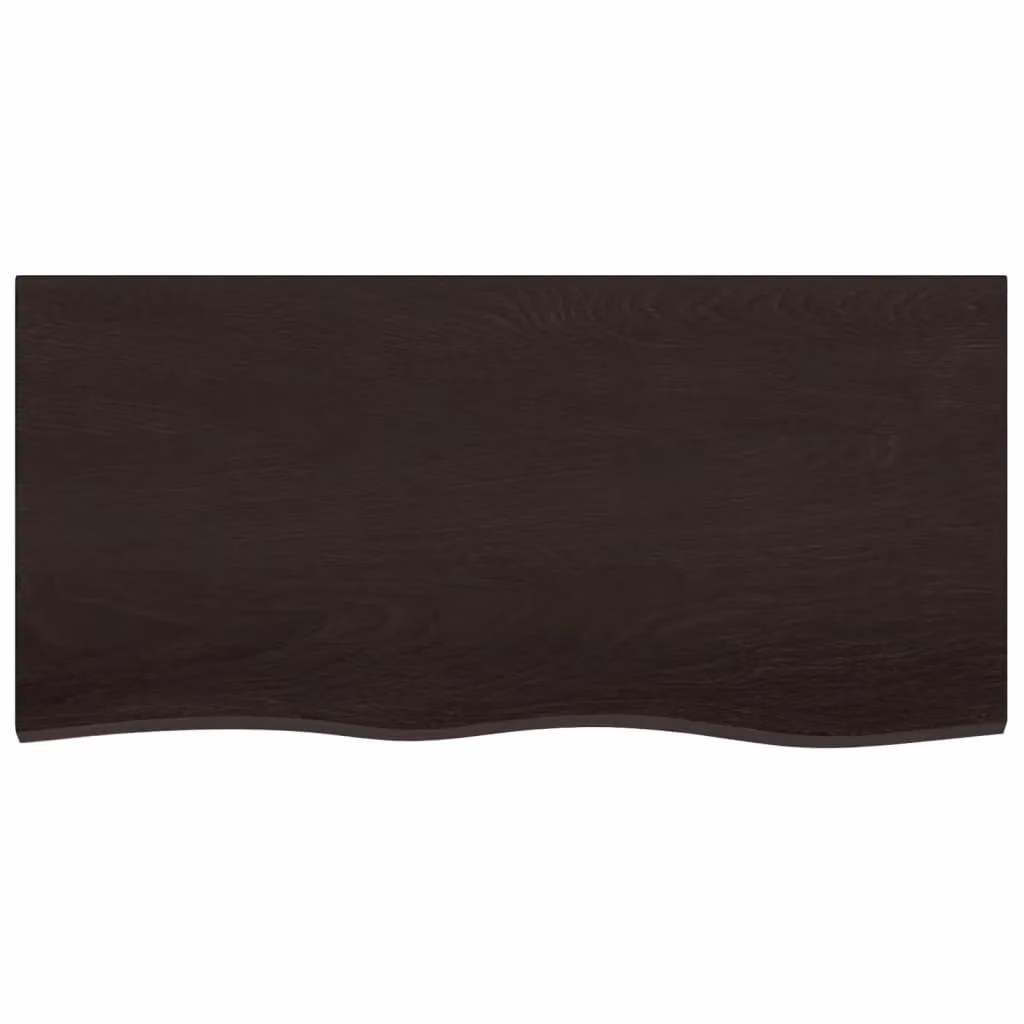 Berkfield Home Bathroom Countertop, Treated Solid Wood in Dark Brown and Grey, W: 100 cm, D: 50 cm, H: 2-4 cm – 2