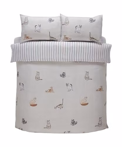 Rapport Home Reversible Microfibre Duvet Cover and Pillowcase Set in Grey