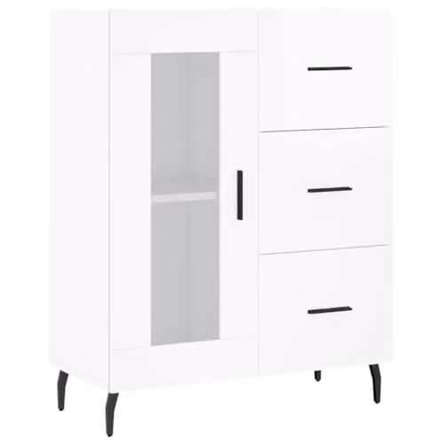 vidaXL Glossy White Sideboard in Engineered Wood W/D/H: 69.5 x 34 x 90 cm – 1