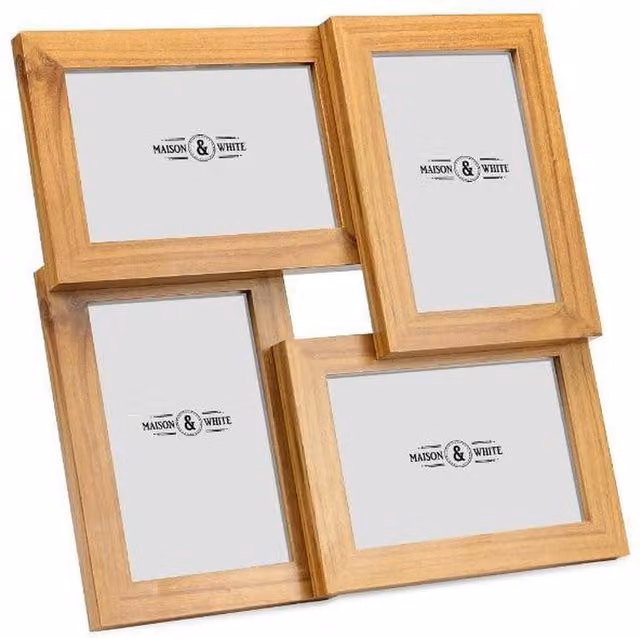 Maison & White Multi Picture Rectangular Wood Photo Frame in Brown