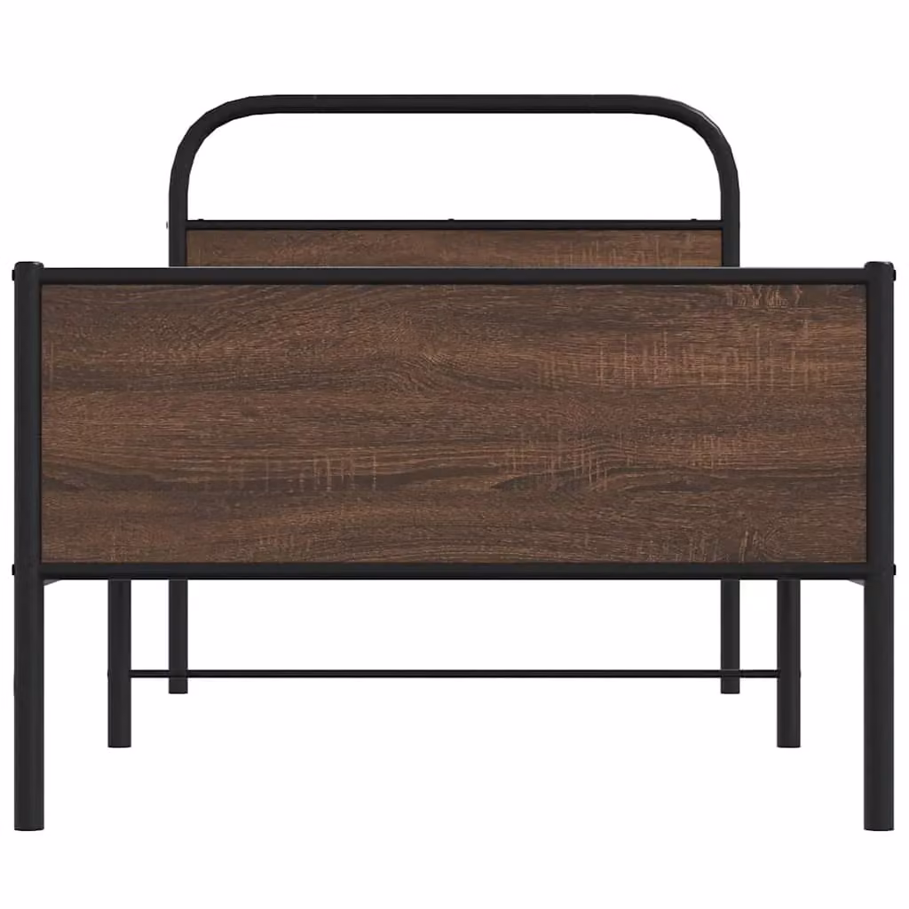 Berkfield Home Classic Bed Frame in Brown Oak, W/D/H: 90 x 190 cm – 3