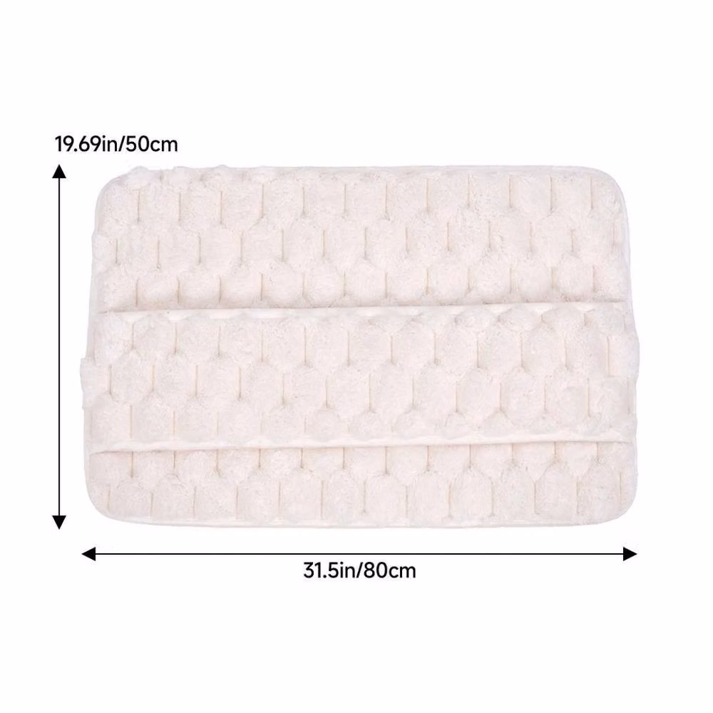 KORVIXA Beige Memory Foam Rectangular Bathroom Mat, W: 50 cm, D: 80 cm