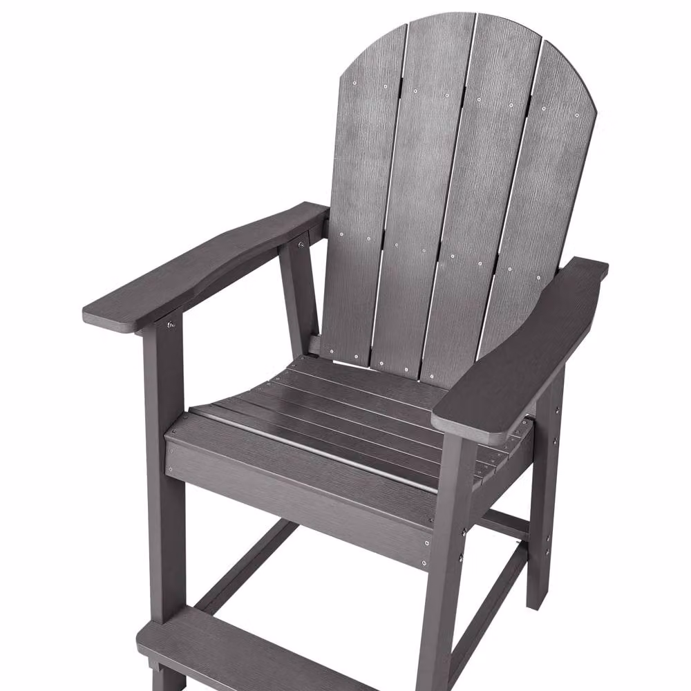 Wyld and Coco Veranda Garden Bar Chair in Dark Grey Faux Wood – 3