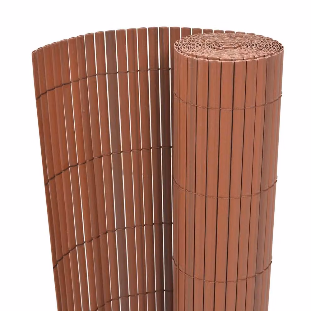 Berkfield Home Garden Double-Sided Woven PVC Fence, Brown, W: 3 m, H: 1.5 m – 2