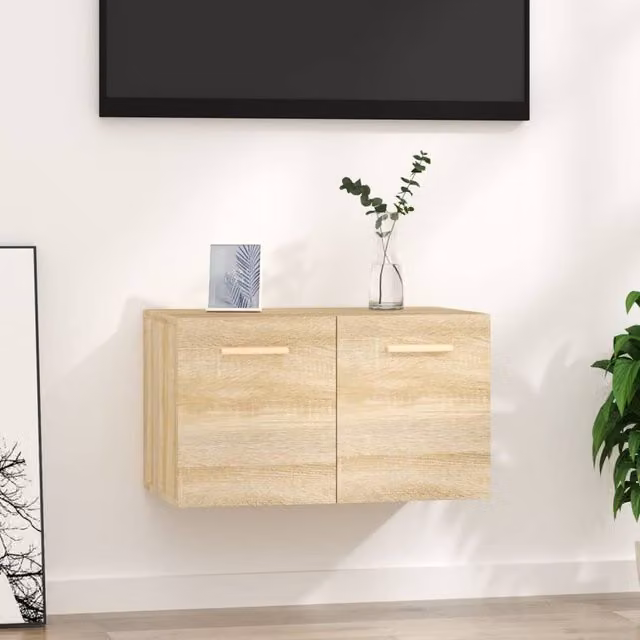 Berkfield Home Sonoma Oak Wall Cabinet in Brown, W: 60 cm, D: 35 cm, H: 35 cm