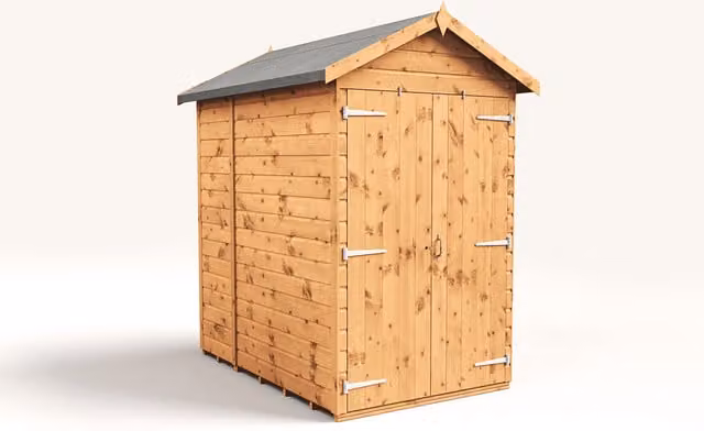 Empire Sheds Empire 4x6 Modular Apex Garden Shed with Double Door in Brown