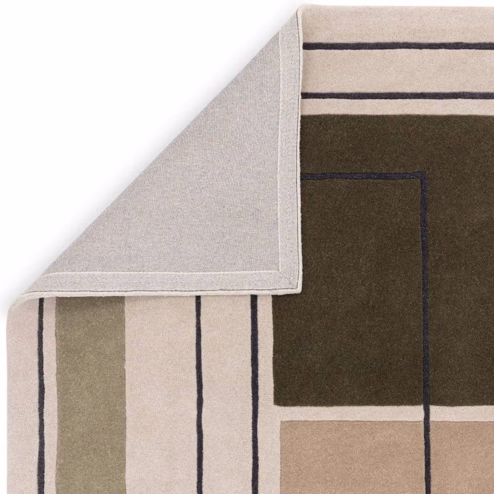 The Rug Shop UK Beige Handmade Wool Modern Geometric Easy to Clean Area Rug W: 200 cm, D: 290 cm – 3