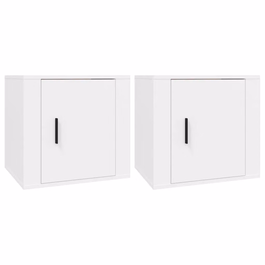 Berkfield Home Set of 2 White Bedside Cabinets, W/D/H: 50 x 39 x 47 cm – 1