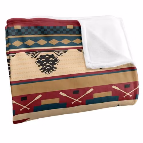 JQ Licensing Moose Lodge Silky Touch Super Soft Fleece Throw Blanket in White, W/D/H: 152 x 127 cm – 2