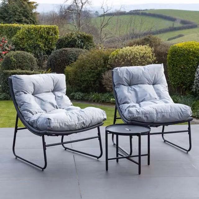 Artemis Home Chantal 3 Piece Grey Rattan and Metal Patio Set