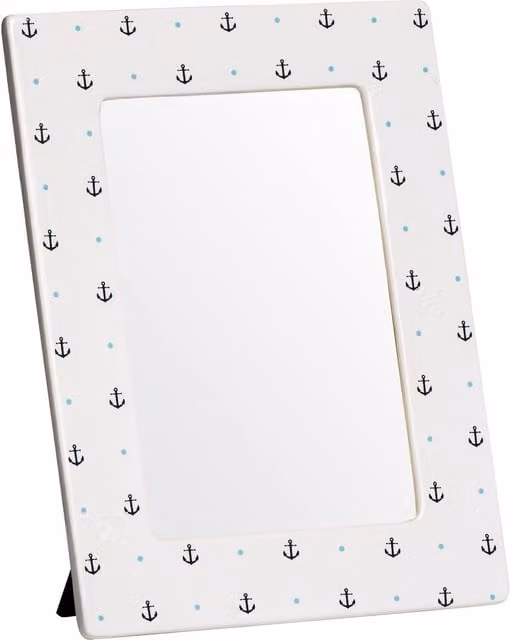 Premier Housewares Orsina Sailor Rectangular Ceramic Photo Frame, Blue, White and Beige, 10 x 15 cm – 1