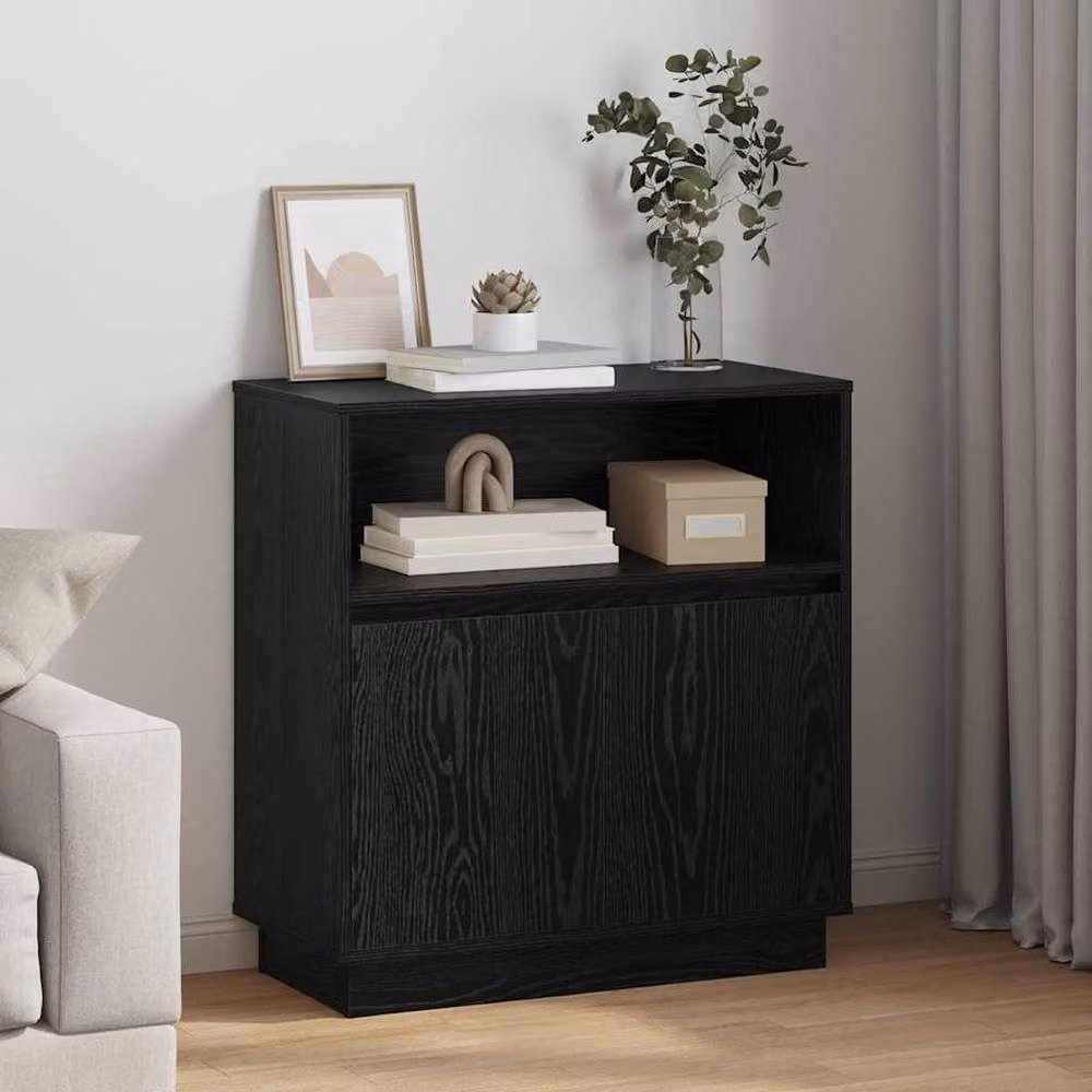 Berkfield Home Modern Black Oak Sideboard with Integrated LED Lighting, W/D/H: 75 x 34.5 x 71 cm – 2