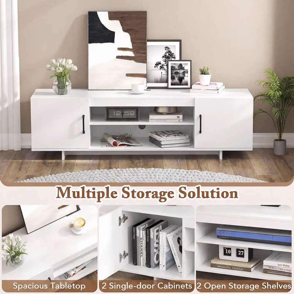 Costway White TV Stand for TVs up to 152 cm – 5