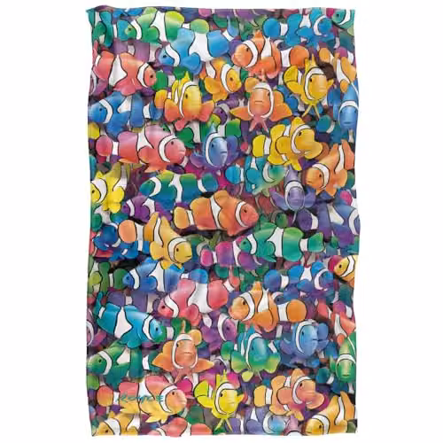 JQ Licensing Royce Mcclure Clowning Around Clown Fish Pattern Super Soft Fleece Throw Blanket, Multicolour, W/D/H: 91 x 147 cm – 1