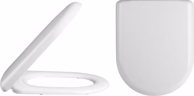 Balterley D Shape Soft Close Toilet Seat in White, W/D/H: 36.5 x 46.5 x 4.7 cm