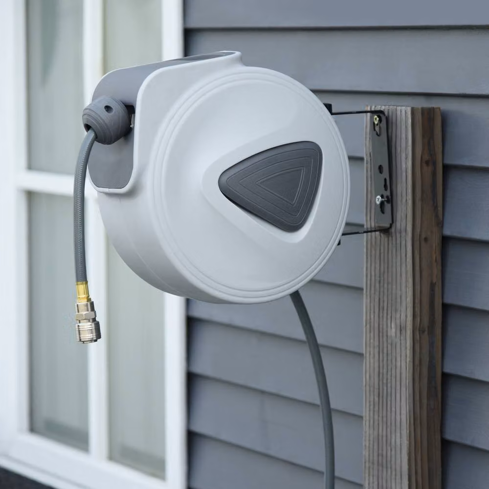 STILVORA Wall-Mounted Retractable Air Hose Reel, 10 m, Grey – 2