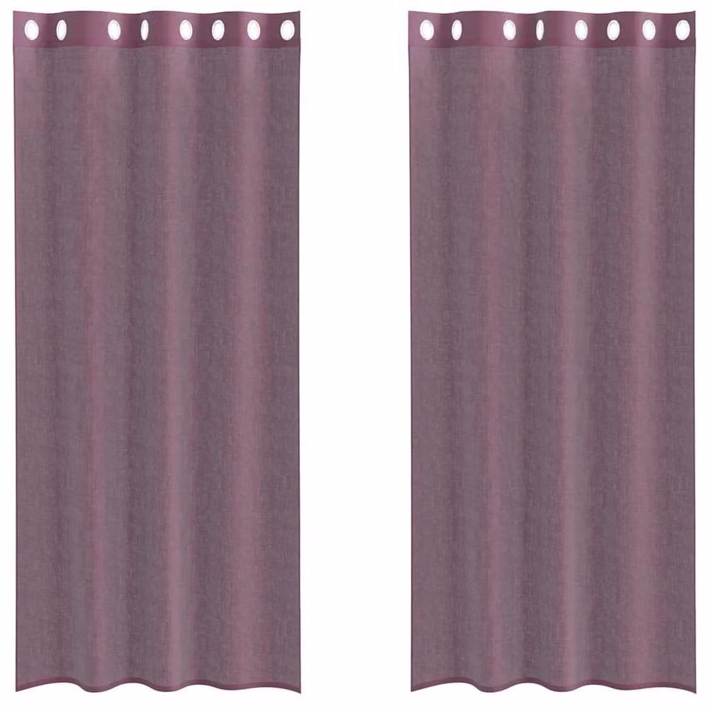 Berkfield Home Purple Voile Fabric Curtains with Eyelets, 2 Pack, W: 140 cm, H: 245 cm – 3