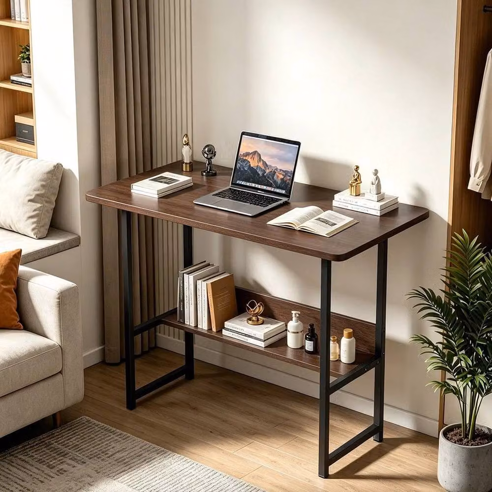 FORGEVIO Modern Computer Desk in Brown, W/D/H: 100 x 60 x 70 cm – 5