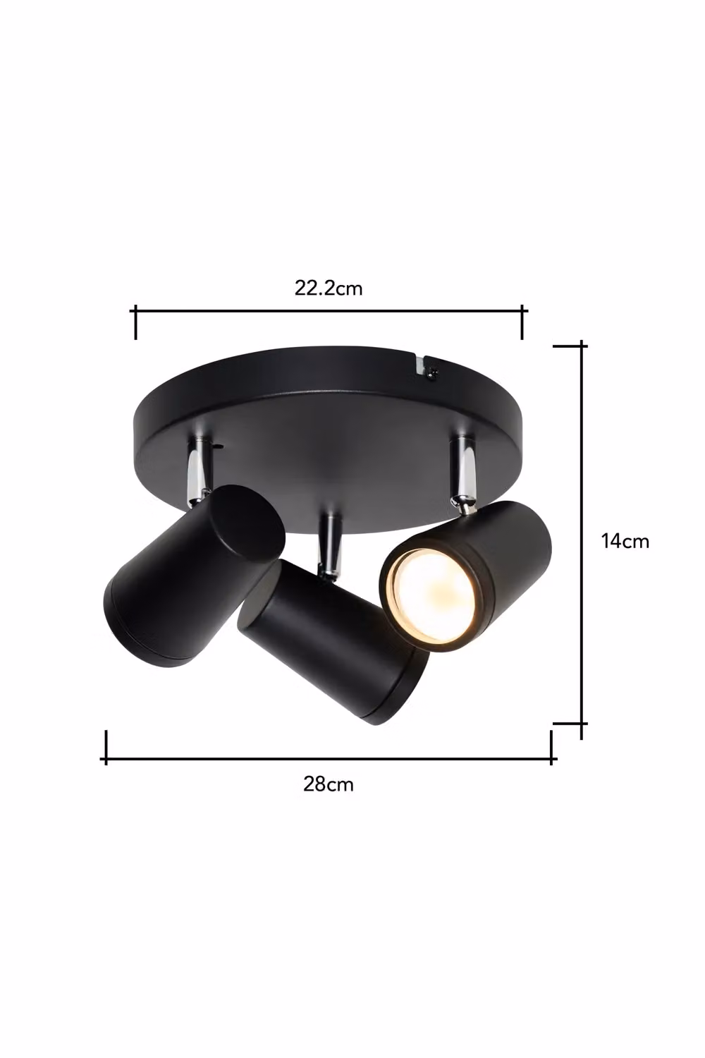 BHS Lighting Freda Plate Adjustable Spotlight Ceiling Light in Black – 4