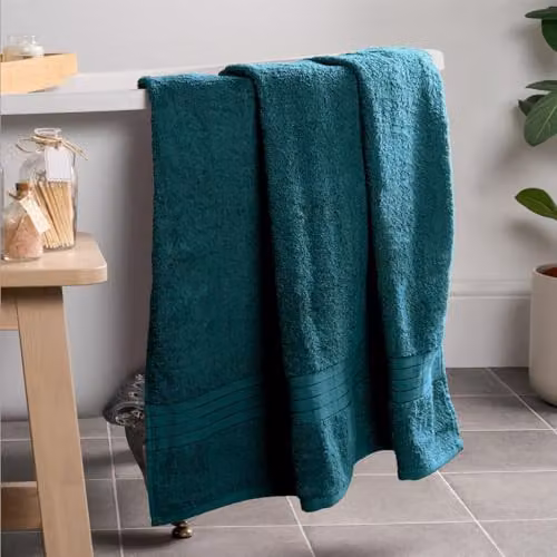 OHS Luxury Petrol Green Cotton Terry Bath Sheet, Quick Drying and Fluffy – 1