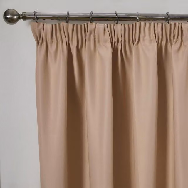 Dreamscene Yellow Pencil Pleat Blackout Thermal Curtains, Pair, W: 137 cm, H: 116 cm