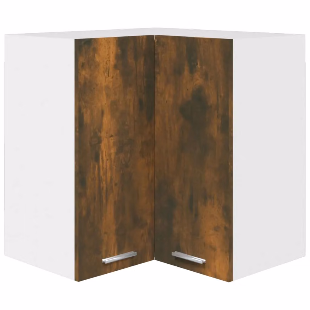 Berkfield Home Smoked Oak Hanging Corner Cabinet in Brown, W/D/H: 57 x 57 x 60 cm – 2