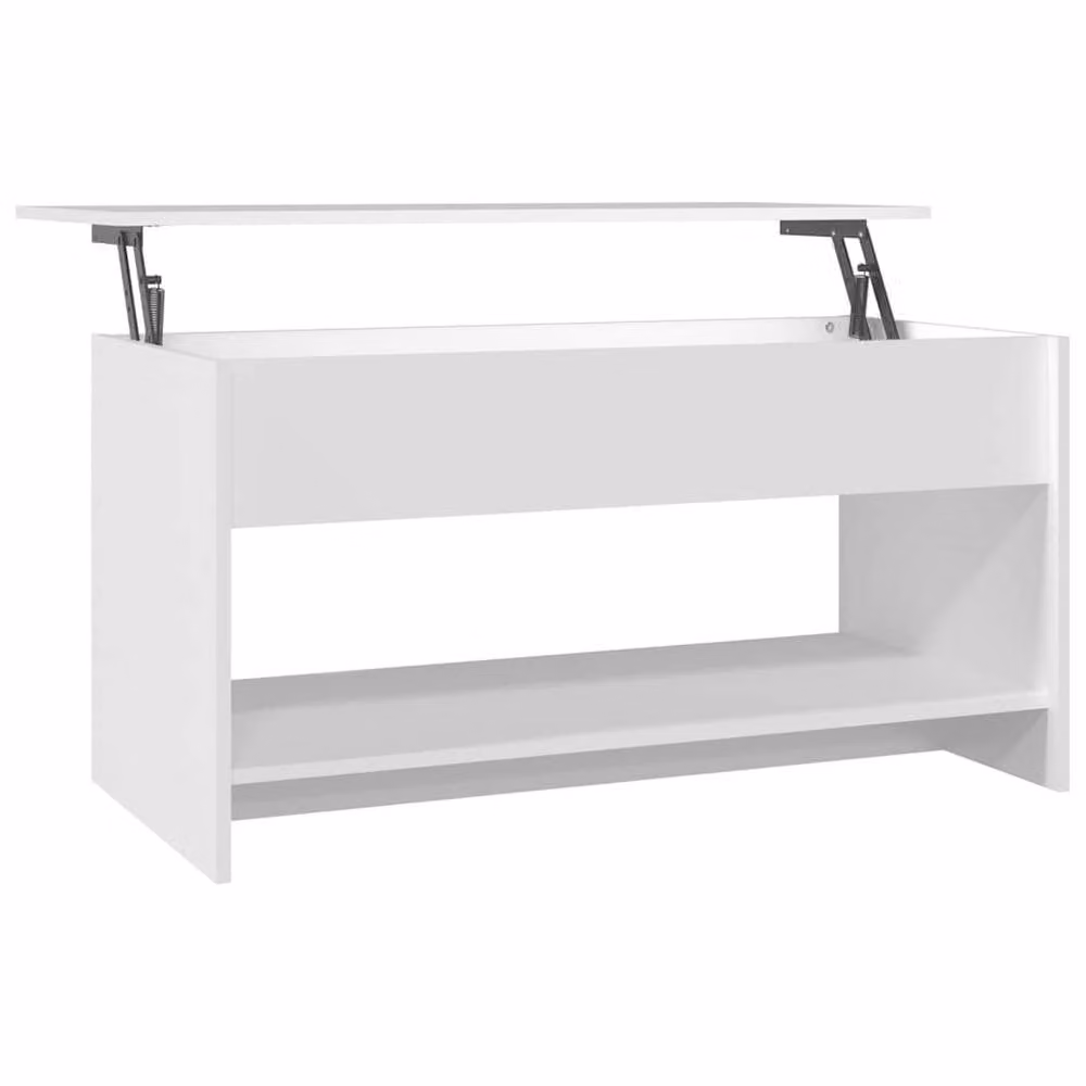 Berkfield Home Modern 809647 Coffee Table in White, W/D/H: 102 x 50 x 52.5 cm – 2