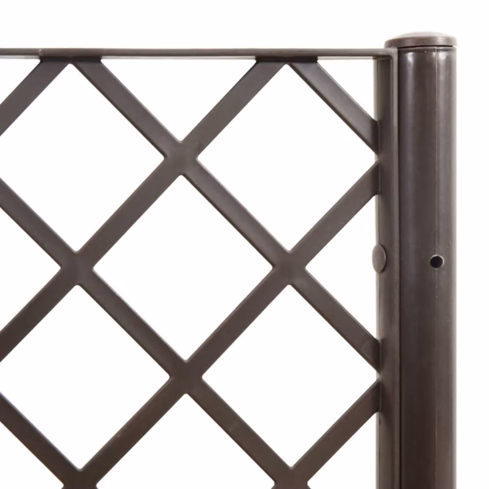 Berkfield Home Garden Planter with Trellis in Brown, W/D/H: 120 x 40 x 142 cm – 6
