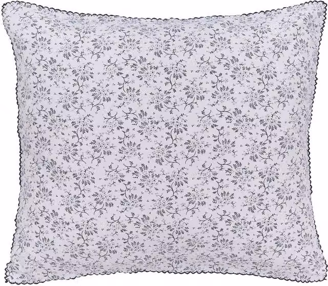 Murmur Mae Cotton Square Cushion, Grey, W/D/H: 45 x 45 x 45 cm