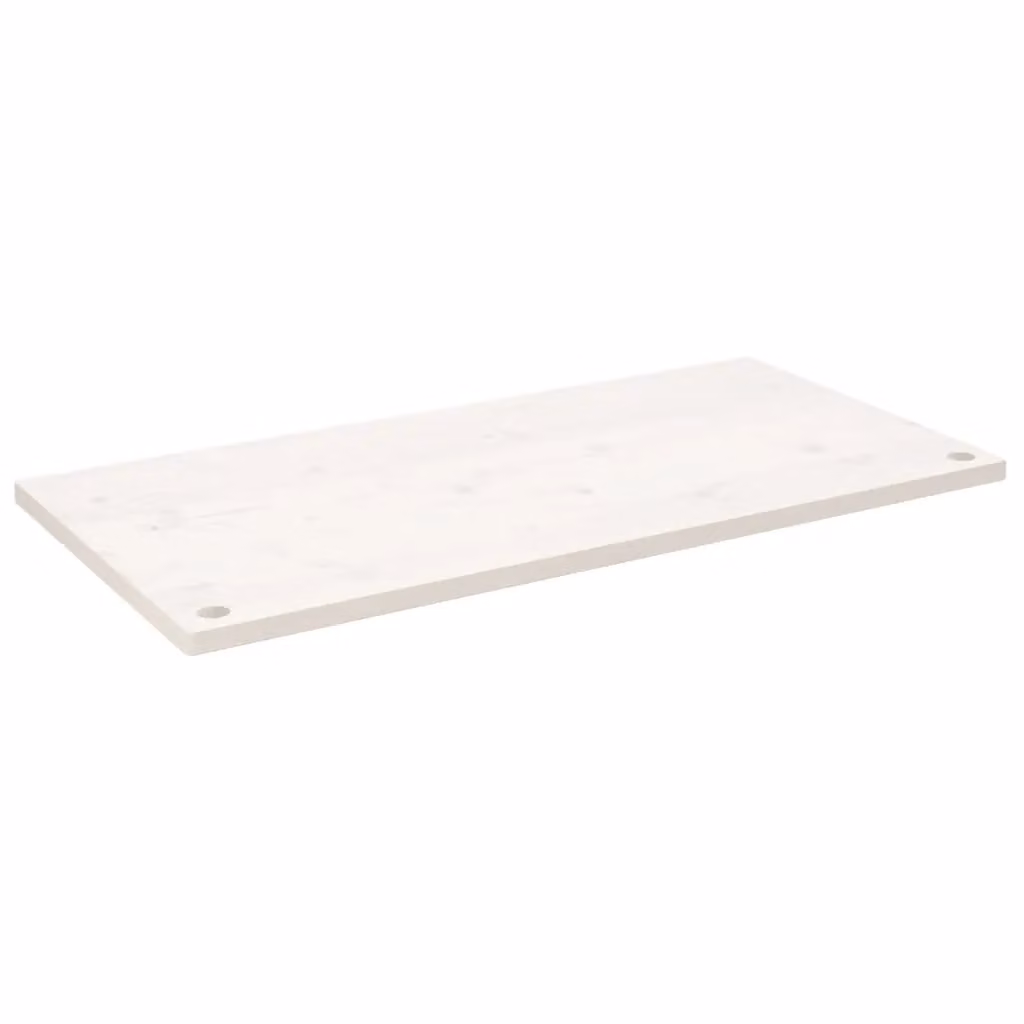 Berkfield Home White Solid Wood Pine Desk Top W: 110 cm, D: 55 cm, H: 2.5 cm – 2