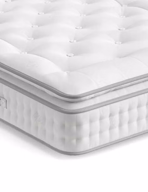 M&S Luxury British Wool Pocket Spring Medium Pillowtop Mattress, White, W: 140 cm, L: 200 cm